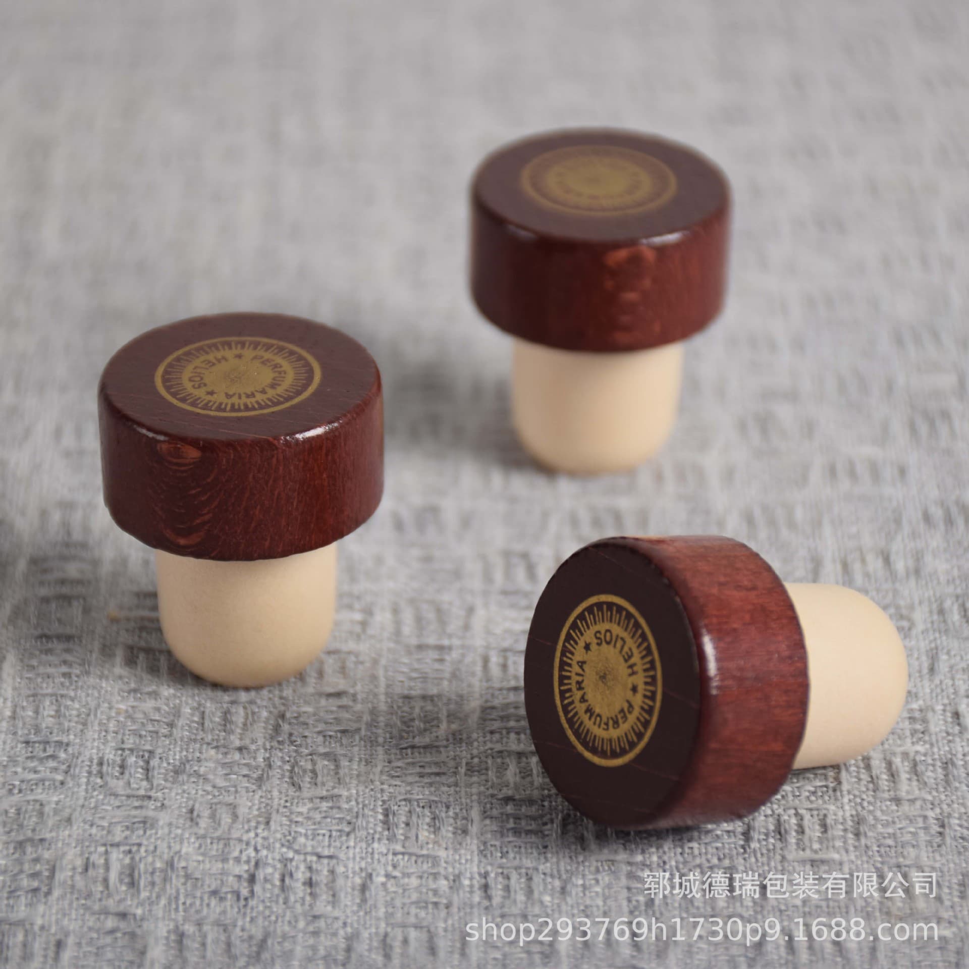 Solid wood stopper for glass bottles, polymer cap, beech wood lid, cork stopper for aromatherapy and fruit wine, solid wood cover