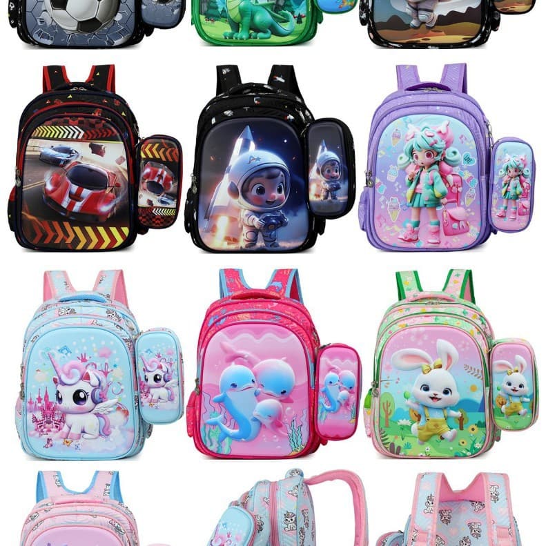 Cross-border foreign trade 3D astronaut student schoolbag boys and girls 1-3 grade unicorn cute large capacity backpack