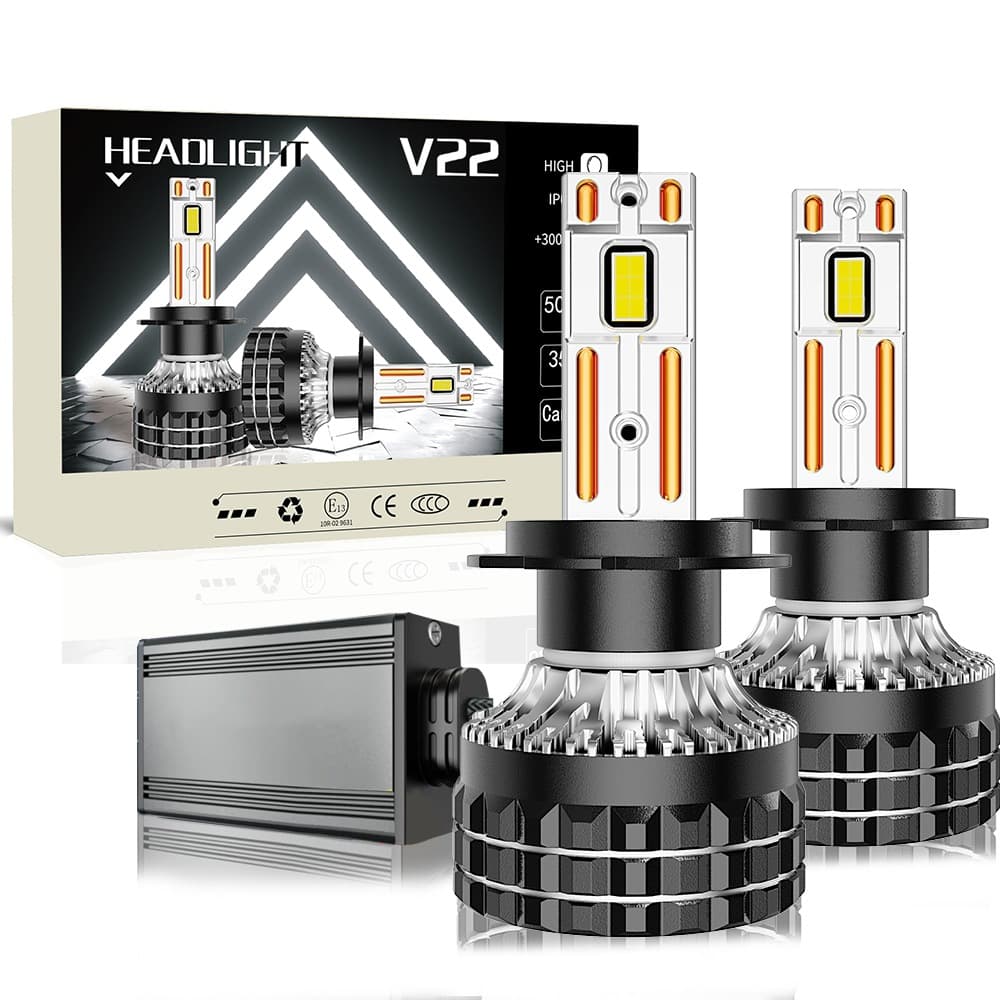 Cross-border hot-selling double copper tube high-power car LED headlight H4h7 headlight cross-border exclusive for 12V universal