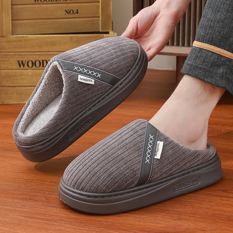 Cross-border men's cotton slippers autumn and winter warm home eva thick sole anti-slip non-stinky feet comfortable warm foot slippers for men