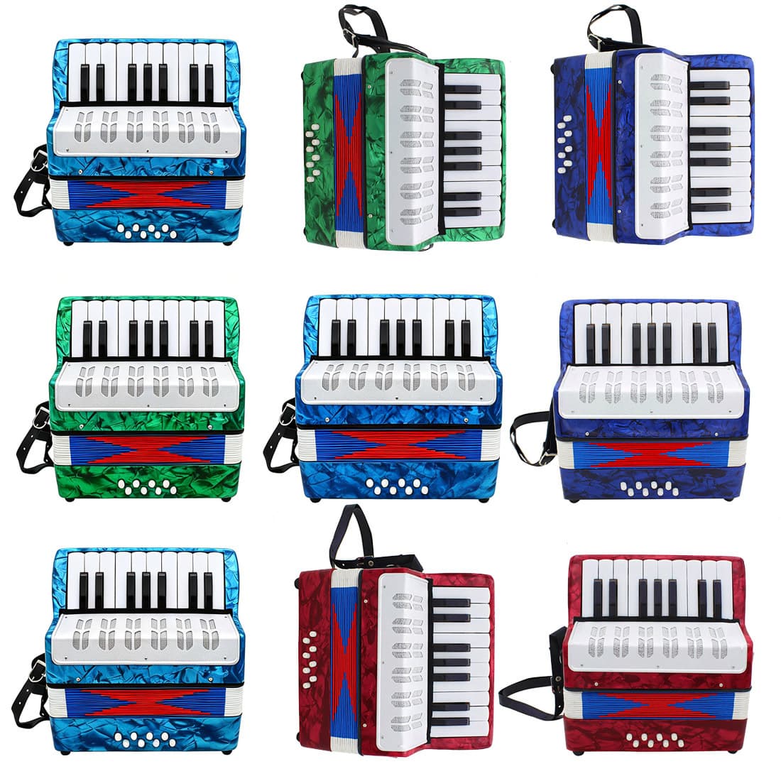 Cross-border Hot Selling 17-Key 8-Bass Children's Accordion Early Education Educational Toy 17-Key Accordion Children's Musical Instrument