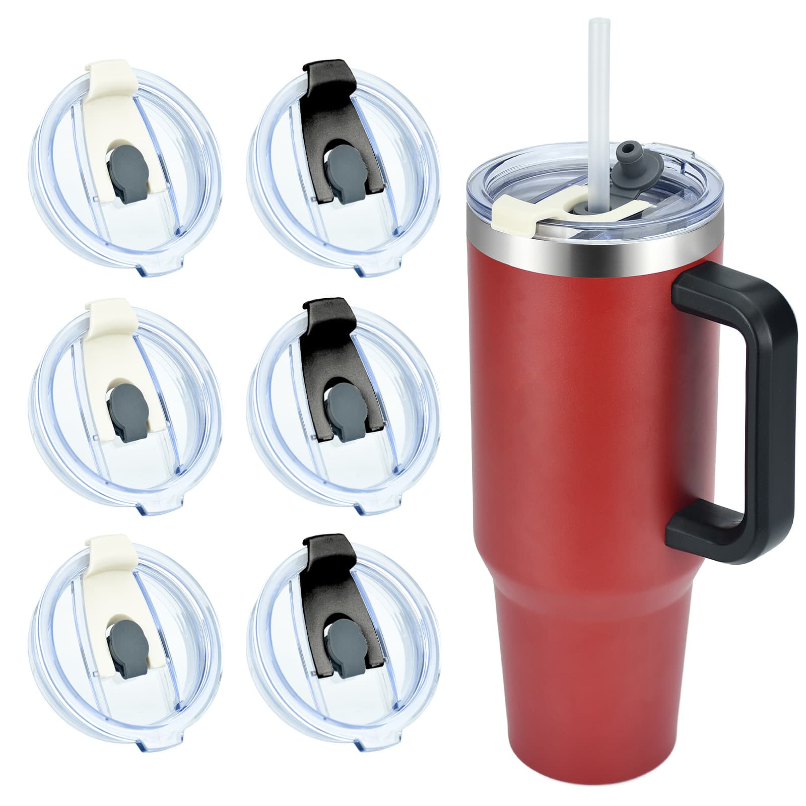 Cross-border 40 ice tyrant cup lid stanly special AS plastic sealing cover leak-proof straw cover car cup lid
