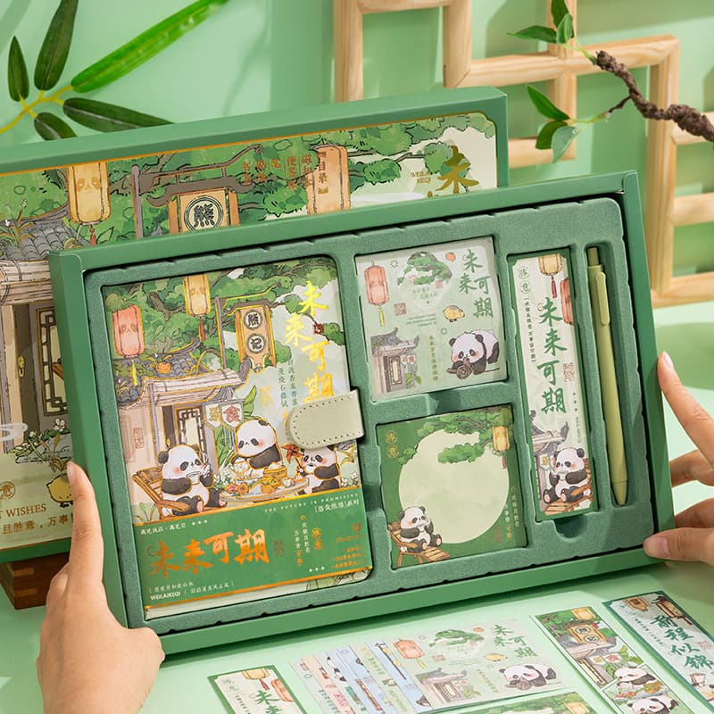 Chinese-style Cute Panda Scrapbook Gift Box Set, Notebooks, Student Gifts, Souvenir Complete Stationery Gift