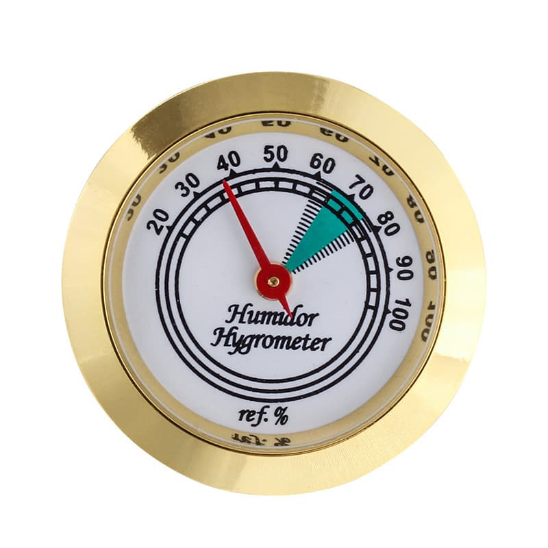 43mm Mini Hygrometer Metal Cigar Humidor Instrument Humidity Gauge Pointer Embedded Mechanical T7261