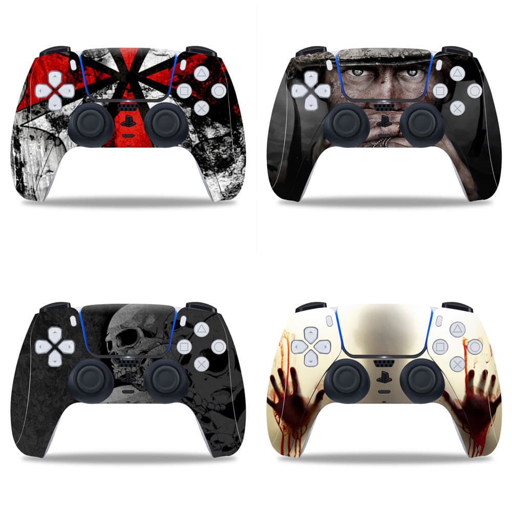 Full Wrap Sticker for PS5 Disc/Digital Edition Controller, Game Pattern Color Sticker, Color Film PS5 Controller Skin