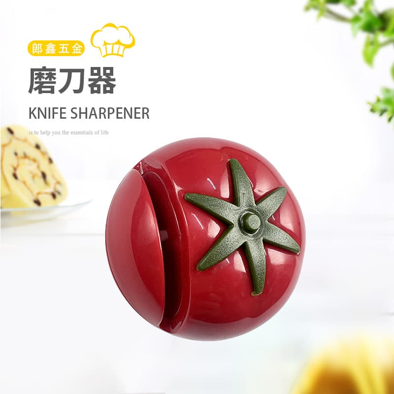 Creative tomato-shaped knife sharpener mini portable knife sharpener ceramic grinding wheel whetstone manual home knife sharpener