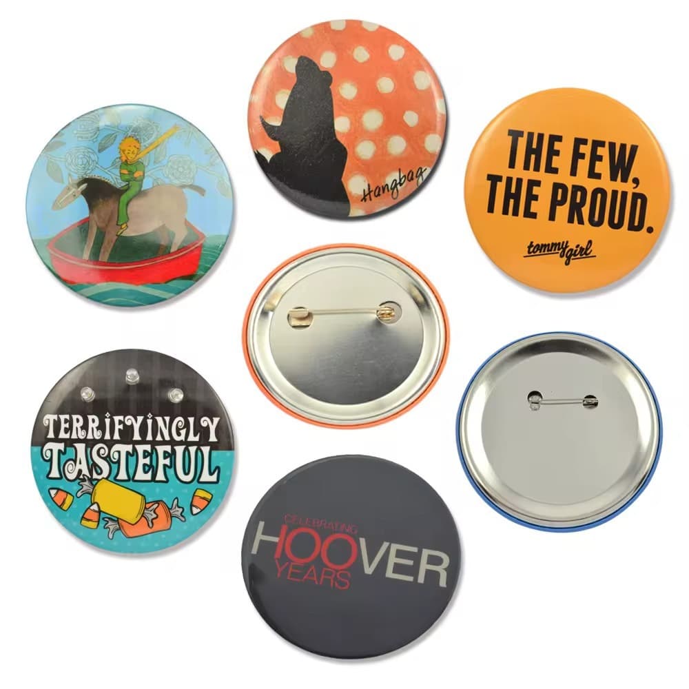 Tinplate Badge Metal Safety Pin Brooch Custom Cartoon Star Anime ACG DIY Round Pin