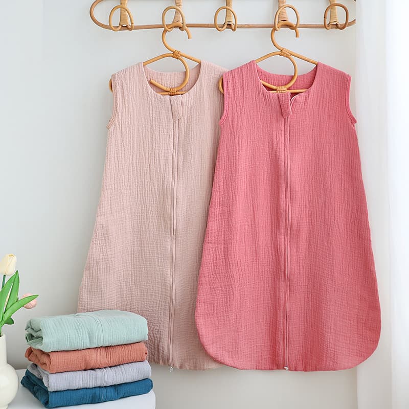 Wholesale Solid Color Sleep Sack, Anti-Startle for Newborns, Anti-Kick Blanket, Class A Soft Pure Cotton Vest-Style Baby Sleep Sack