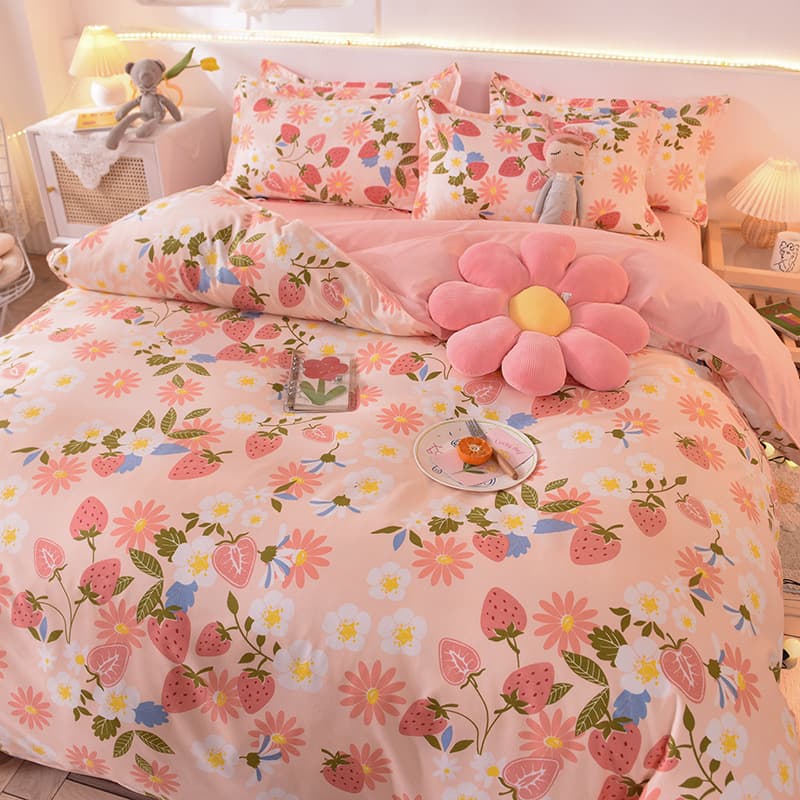 Four-Piece Set Wholesale Bedding Quilt Cover Sheet Aloe Vera Cotton Runningjianghu Brushed Four-Piece Set Gift Company Welfare