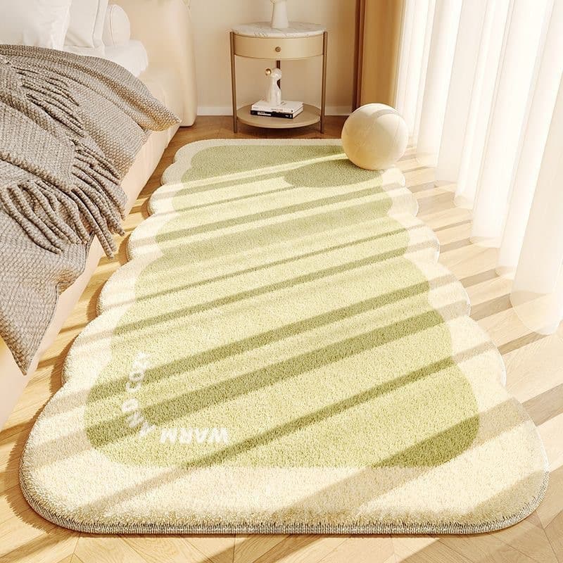 Simple imitation cashmere carpet, plush, skin-friendly bedroom bedside blanket, long stain-resistant balcony bay window blanket, tatami mats