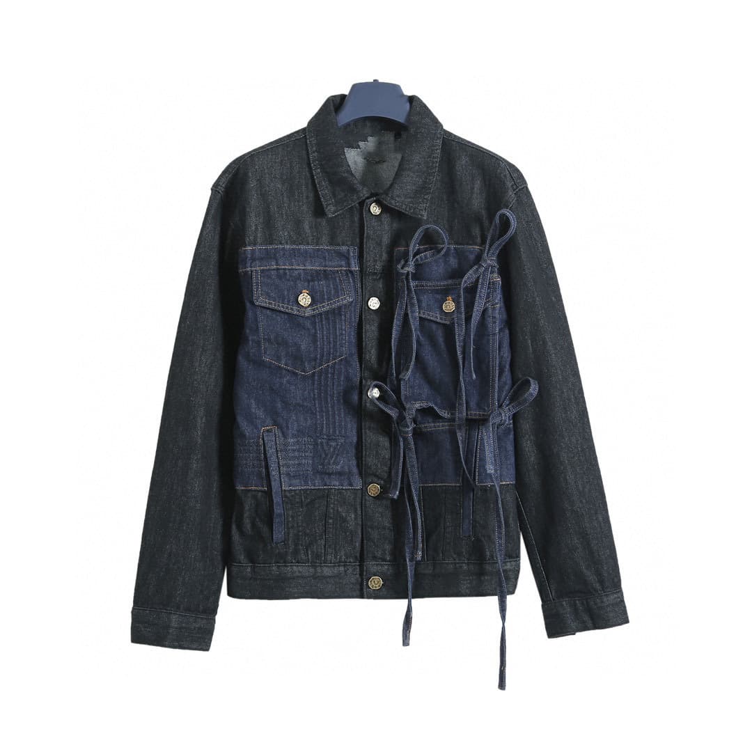 Custom Unisex Autumn/Winter Kunlun Mountains Tie-Dye Denim Jacket Loose Casual Everyday Denim Coat Cross-Border