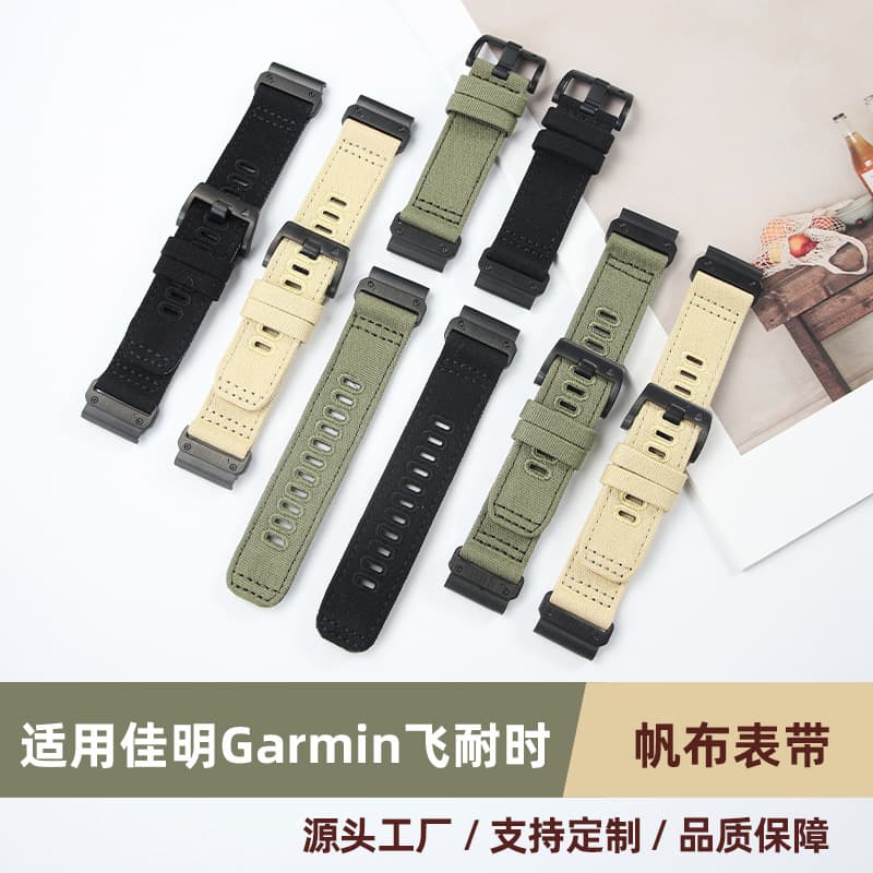 Compatible with Garmin Fenix 8 Nylon Cotton Canvas Watch Band for Tactix 7 Pro