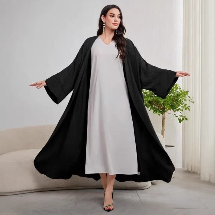 Cross-border New Product Cardigan Solid Color Dress Casual Comfortable