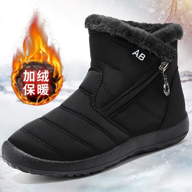 Women's Winter Snow Boots, Cross-Border Large Size, Polyurethane Long Cotton Boots, Fleece-Lined Thickened Warm High-Top Boots