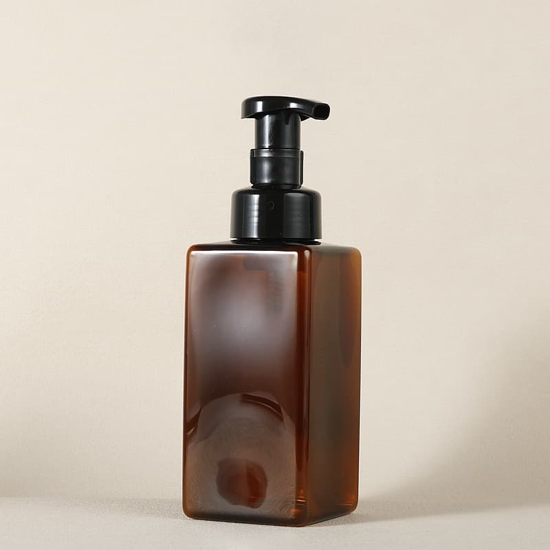Square Facial Cleansing Mousse Foam Bottle PET Plastic Press Pump Foaming Bottle 500ml Hand Soap Shower Gel Dispenser Empty Bottle