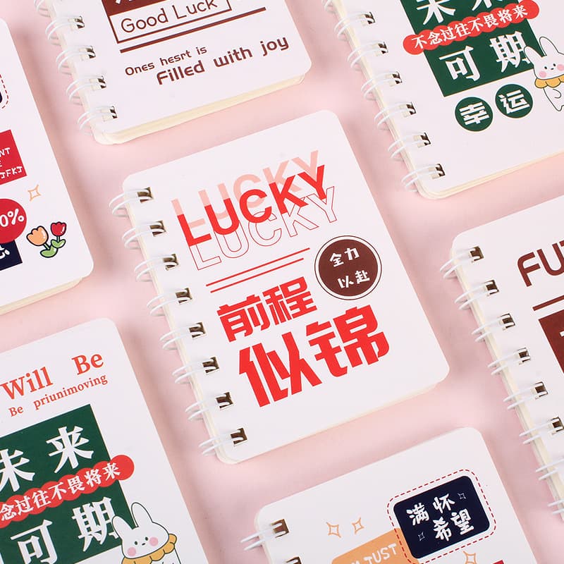 Cute and fresh A7 coil notebook wholesale notebook notebook thickened 80 sheets portable word notebook primary school students prizes