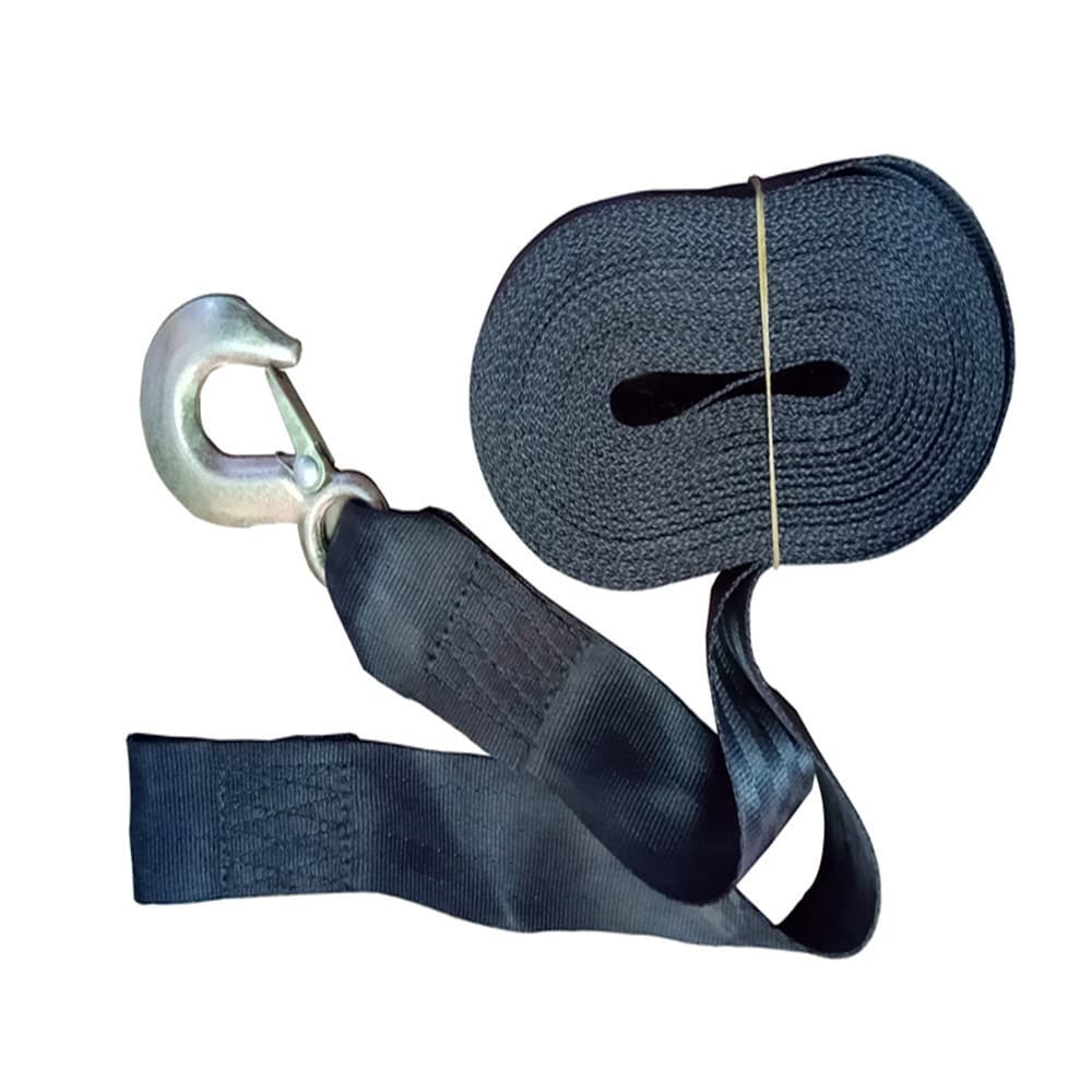 Manufacturer Supply Tow Strap 6M Winch Strap High-Strength Polyester Tow Strap Black Winch Strap Ready-to-Ship Wholesale
