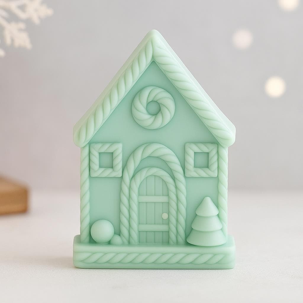 3D Christmas House Aromatherapy Candle Silicone Mold DIY Christmas Plaster Diffuser Stone Ornament Mold