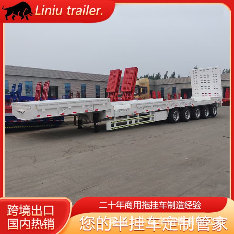 Lightweight Heavy Cargo Transport Lowbed Semi-Trailer Goose Neck Five-Line Ten-Axle Lowbed Semi-Trailer