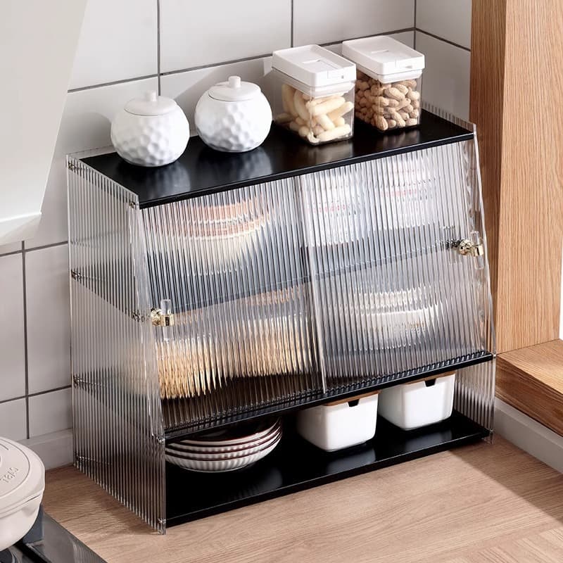 Kitchen Shelf Countertop Layered Spice Rack Kitchen Organizer Storage Rack Cabinet Household Multifunctional Tool