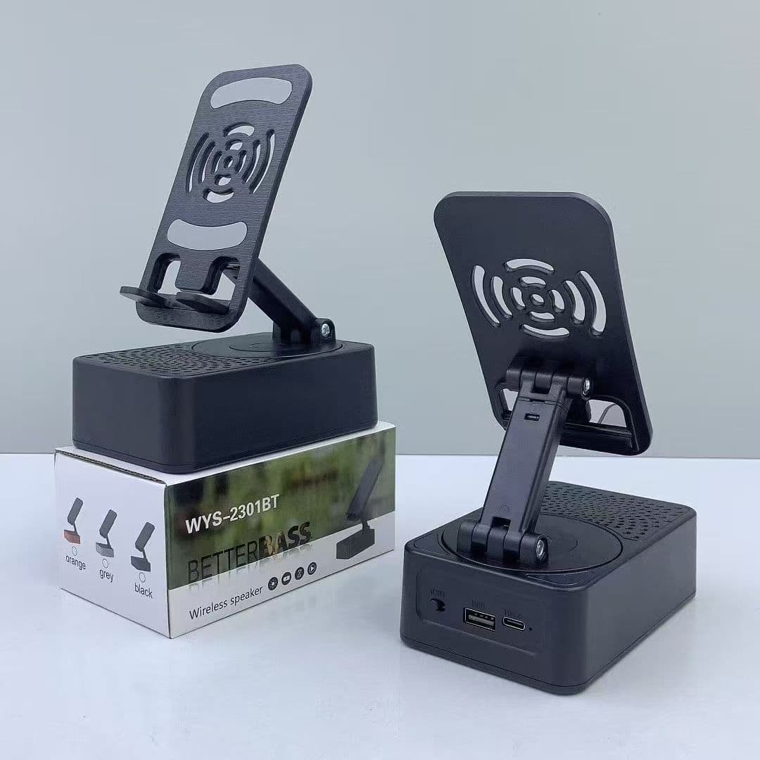 Mobile Phone Holder, Bluetooth Speaker, All-In-One Speaker for Watching Dramas, Listening to Music, and Charging, Multifunctional Smart Three-In-One for Lazy People