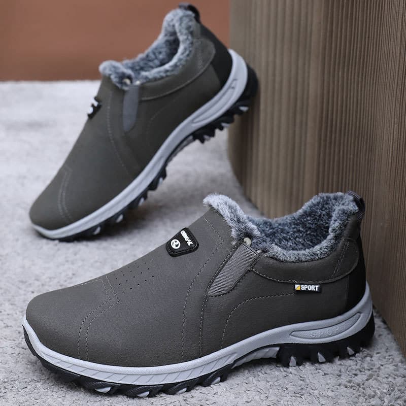 Cross-Border Men's Snow Boots 2025 Fleece-Lined Warm Middle-Aged and Elderly Dad Cotton Shoes Casual Slip-On Pull-On Cotton Boots