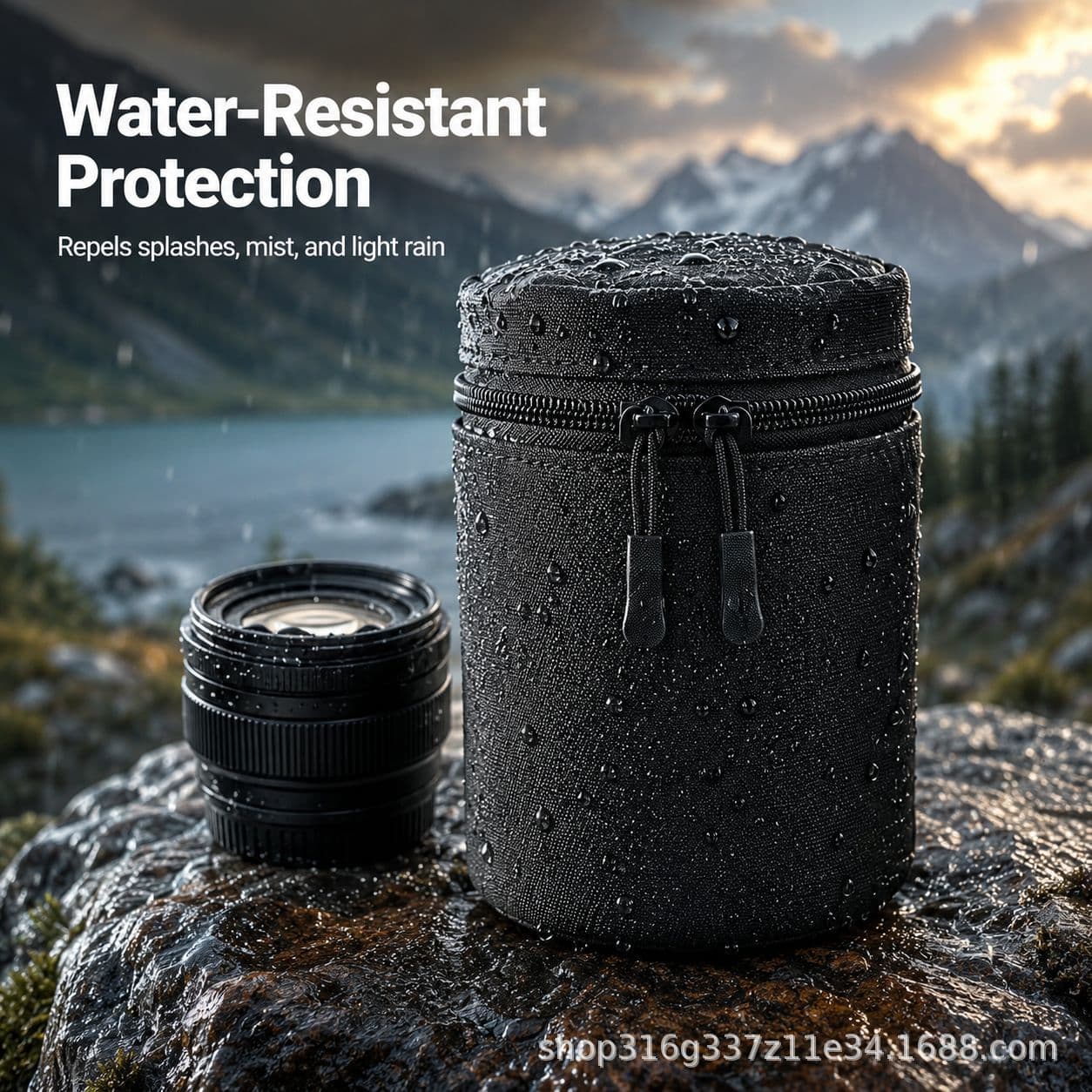 Suitable for Canon and Nikon fixed focus lens, outdoor portable camera belt lens bag, camera lens