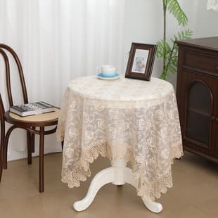High-End Lace Embroidered Square and Round Tablecloth, Red Wedding Tablecloth, Refrigerator, Washing Machine, Piano Cover, Drop Shipping