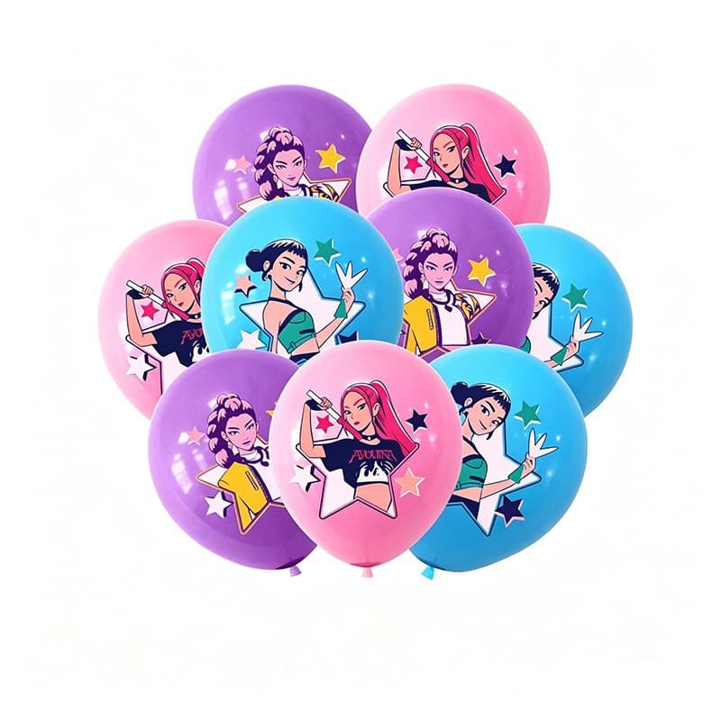 Anime K-POP Huntress Girl Group 12-Inch Printed Latex Balloons for Baby Birthday Party Venue Decoration Supplies