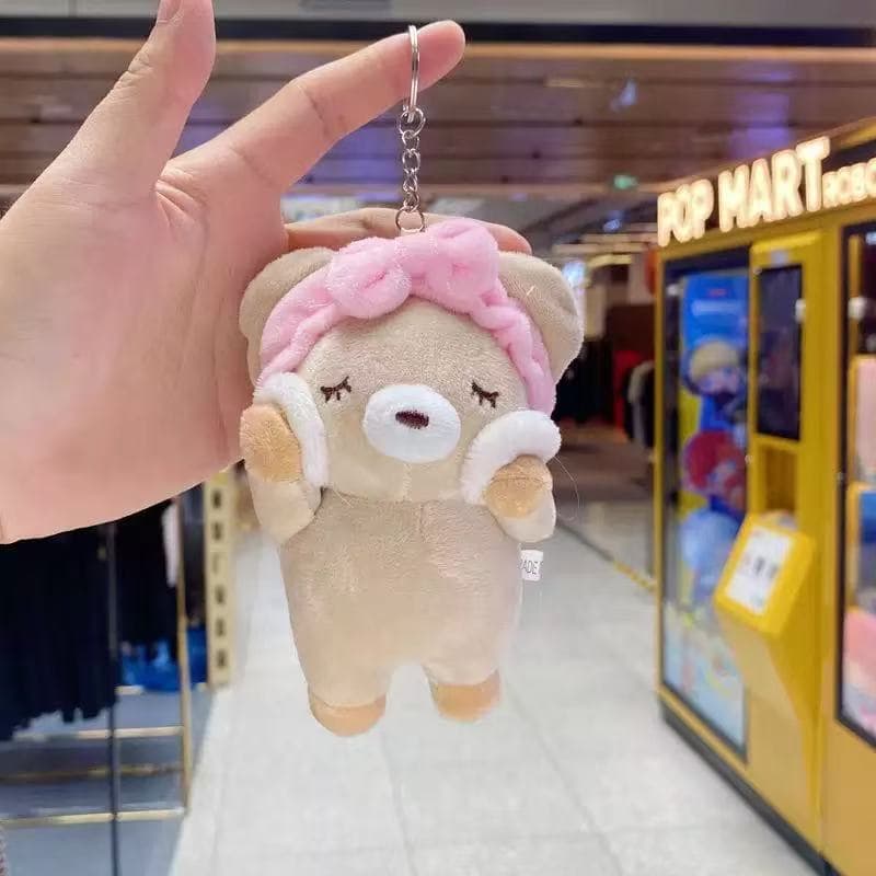 Plush Cartoon Piggy Keychain Cute Girly Heart School Bag Pendant Doll Ornament