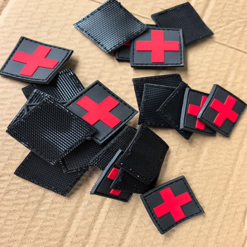 PVC adhesive badge armband red cross medical supplies rescue magic patch outdoor survival logo tactical bag cross