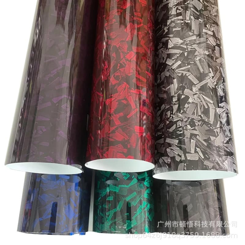 Premium PET glossy forged carbon fiber vinyl sticker roll self-adhesive decal vehicle car wrap foil flower carbon