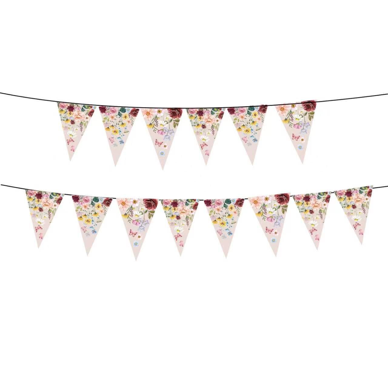 Autumn Floral Butterfly Theme Holiday Disposable Tablecloth Paper Plates Party Decoration Supplies