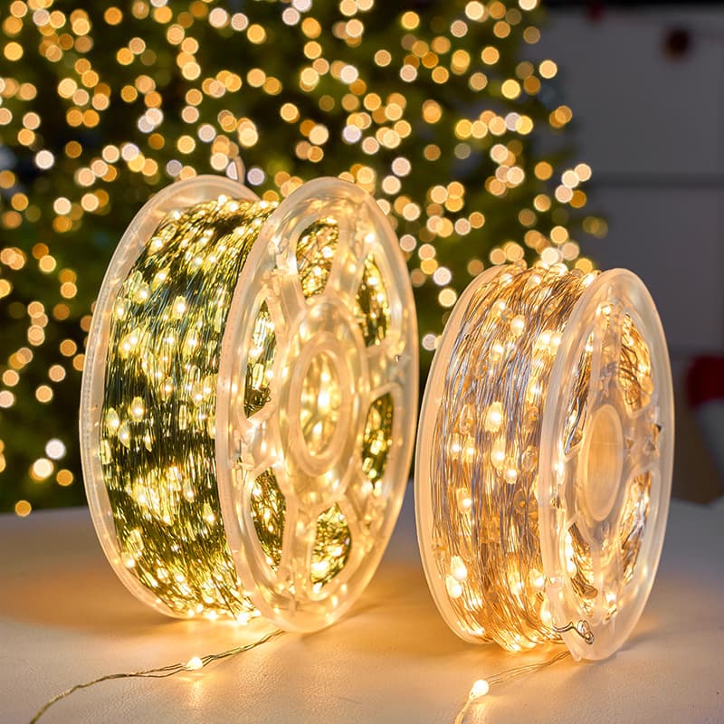 Christmas Tree String Lights Green Wire Copper Wire Starry Sky Outdoor Waterproof Christmas LED Firecracker Lights
