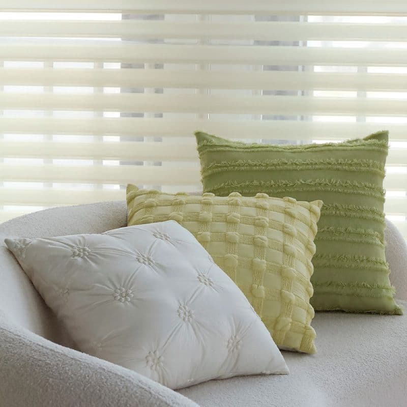 Pastel Green Throw Pillow for Sofa Couch Backrest Window Sill Lumbar Support Cushion Cover Removable and Washable