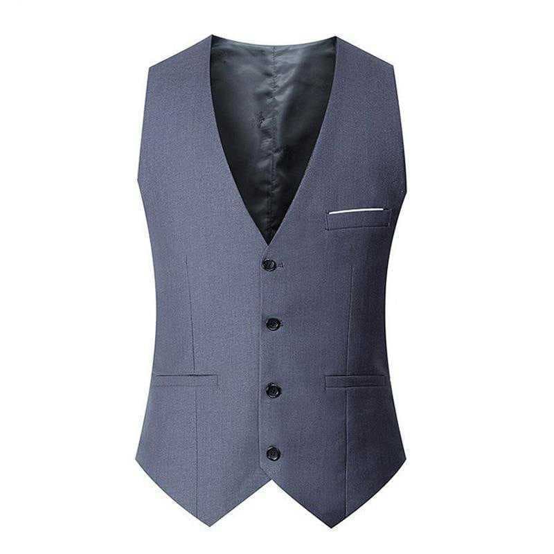 Cross-border 2025 Slim-fit Grey Slim Regular Single-breasted Casual All-season Solid Color Plus Size Vest