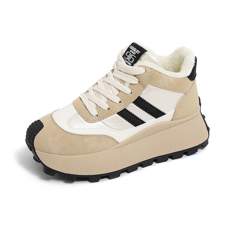 Women's Fleece-Lined Warm Chunky Shoes 2025 Winter Student Sports Running Shoes Casual Shoes Thick Sole Height Increasing HL871-2