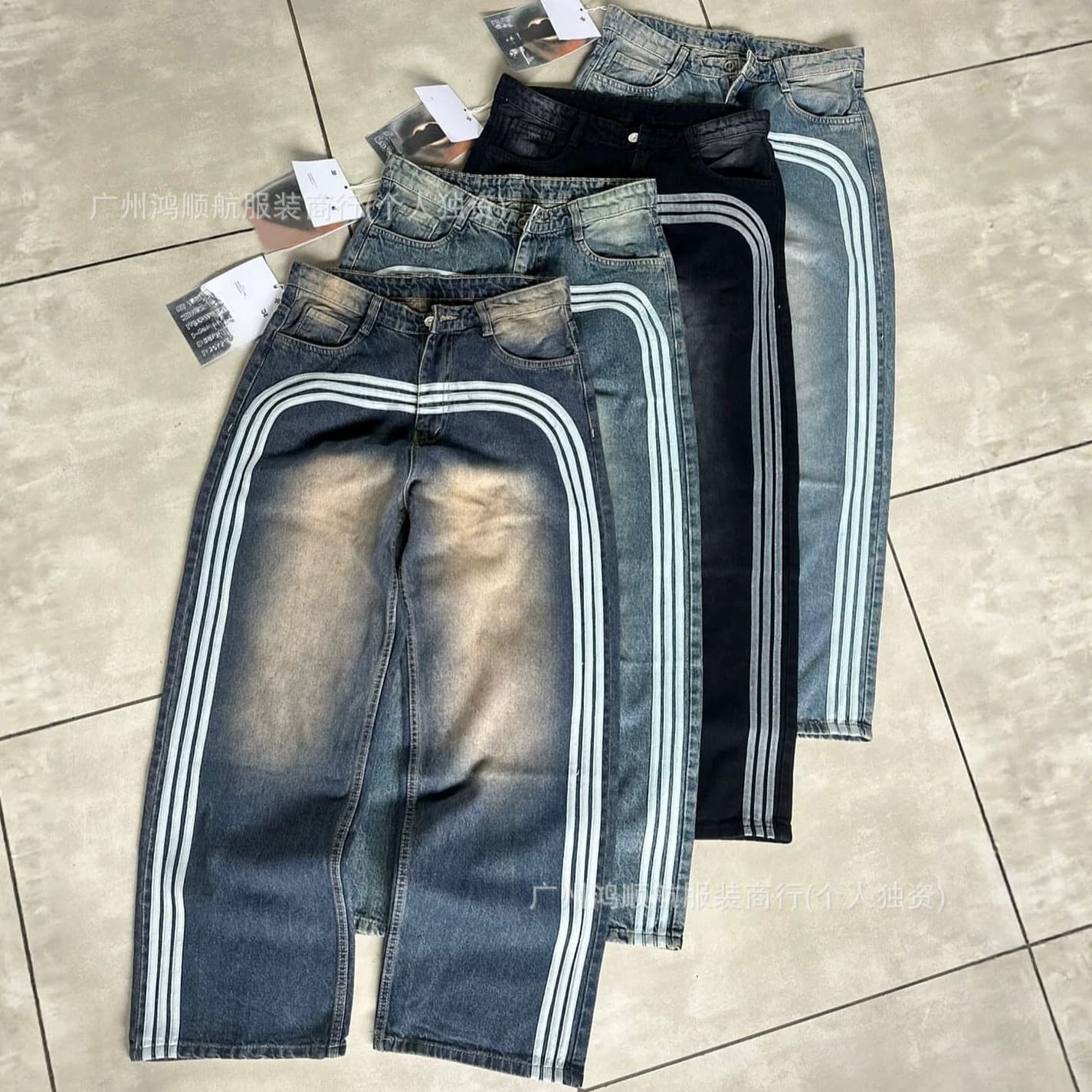 Men's trendy versatile jeans Men jeans high quality men's denim trousers wide leg pants. Ready in stock wholesale