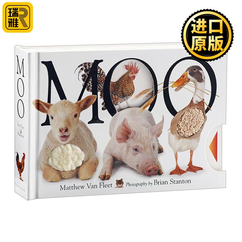 Moo English Original Matthew Van Fleet MOO Board Touch-and-Feel Interactive Pop-up Book
