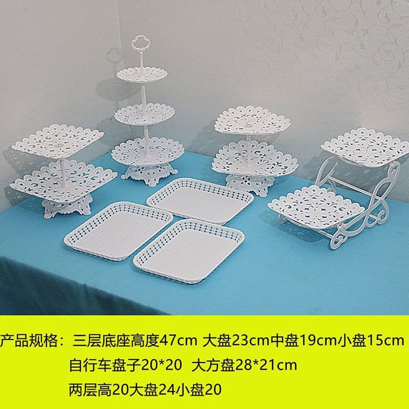 European-style three-tier fruit tray, living room coffee table multi-layer home dried fruit and candy tray, dessert display stand, cake stand