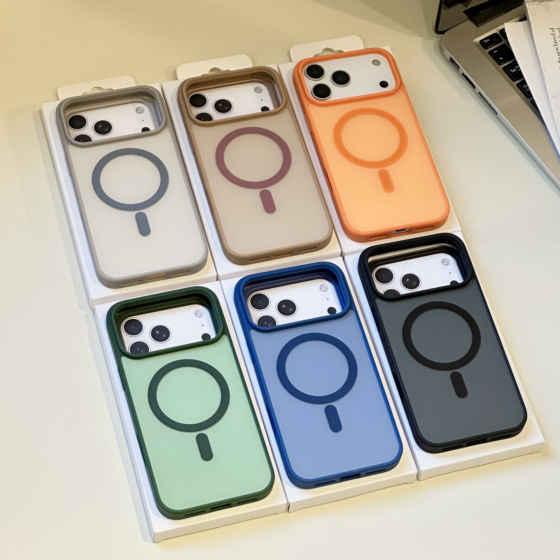 New Skin-Friendly Contrast Color Acrylic Phone Case Compatible with iPhone 17 Pro Max Magnetic Anti-Drop for iPhone 16 Apple 15 Case