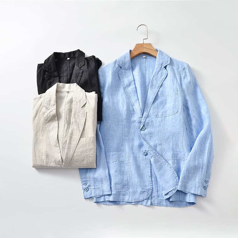 2026 New Linen Men's Casual Linen Blazer Thin Jacket E030