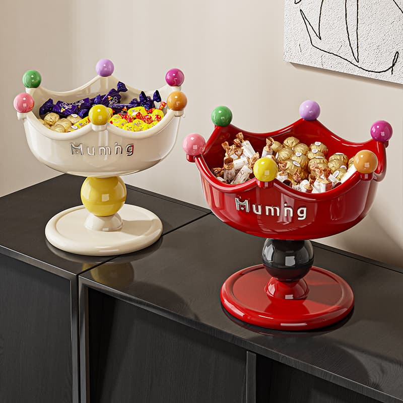 Creative Candy Dish Tall Double-Layer Fruit Snack Storage Tray Living Room Draining Viral Food Dessert Display Plate