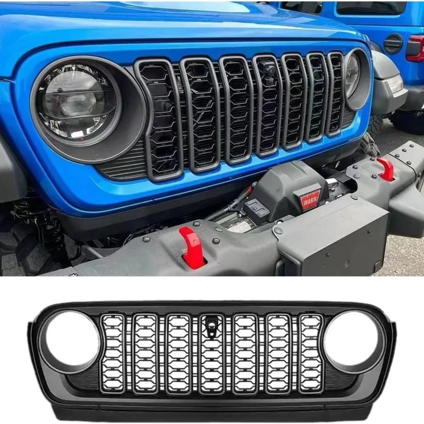 Cross-border Car Front Grille for 2018-2025 Wrangler Front Face Insect Screen 24 JL Wrangler Grille