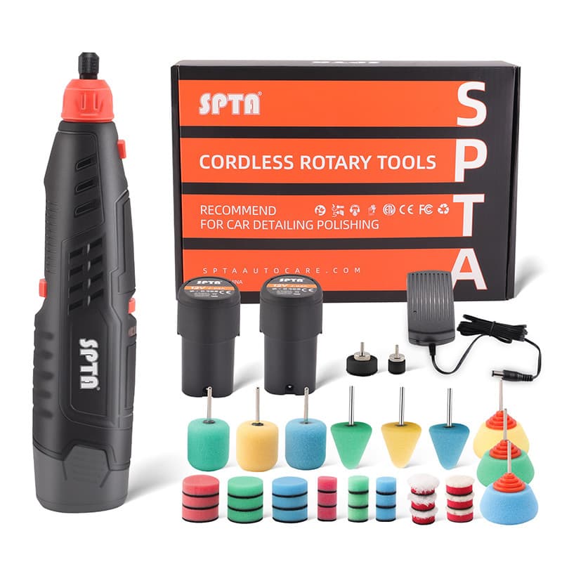 SPTA Cordless Polishing Machine Mini Handheld 12V Car Detailing Scratch Repair Mini Electric Sander