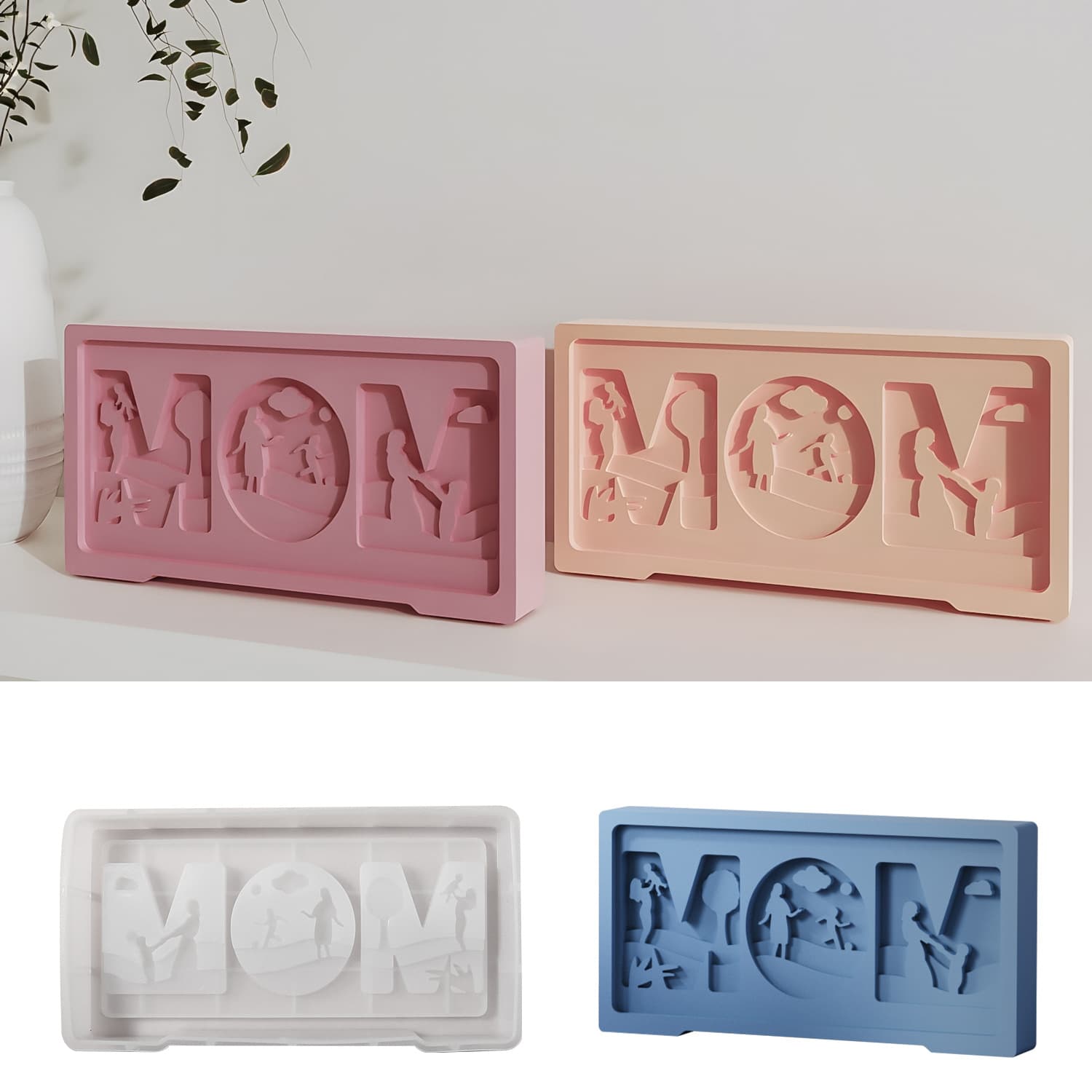 Deyilife diy mother's day scented candle mold mother and child holding hands thanksgiving silicone mold