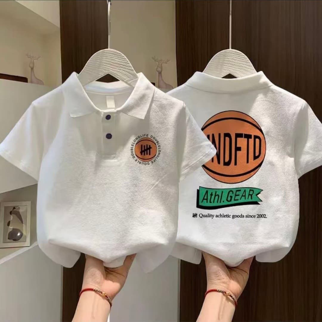 Boys and Girls Cotton Polo Shirt Summer 2026 New Trendy Casual Brand T-Shirt for Older Kids