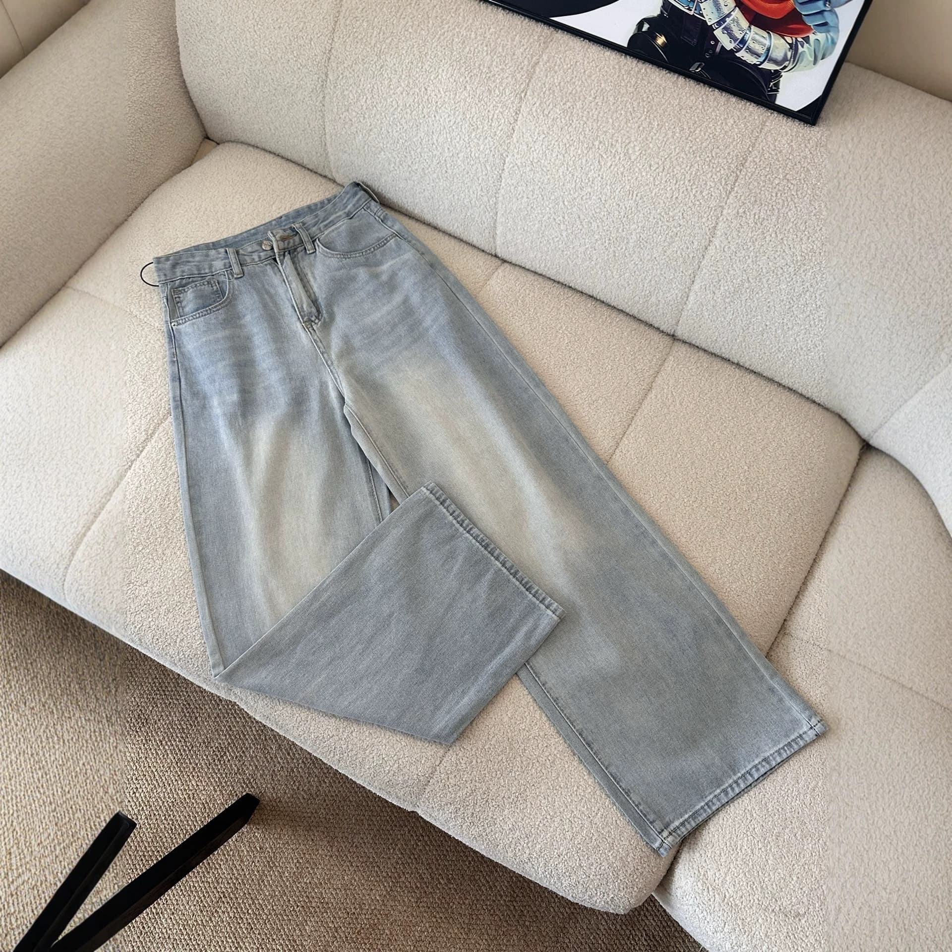 AW Distressed Vintage Washed Blue Jeans