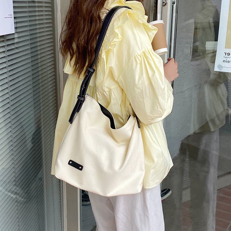 Japanese/Korean Minimalist Canvas Ins Women's Bag Trend Casual Shoulder Tote Student Large Capacity Shopping Bag Wholesale