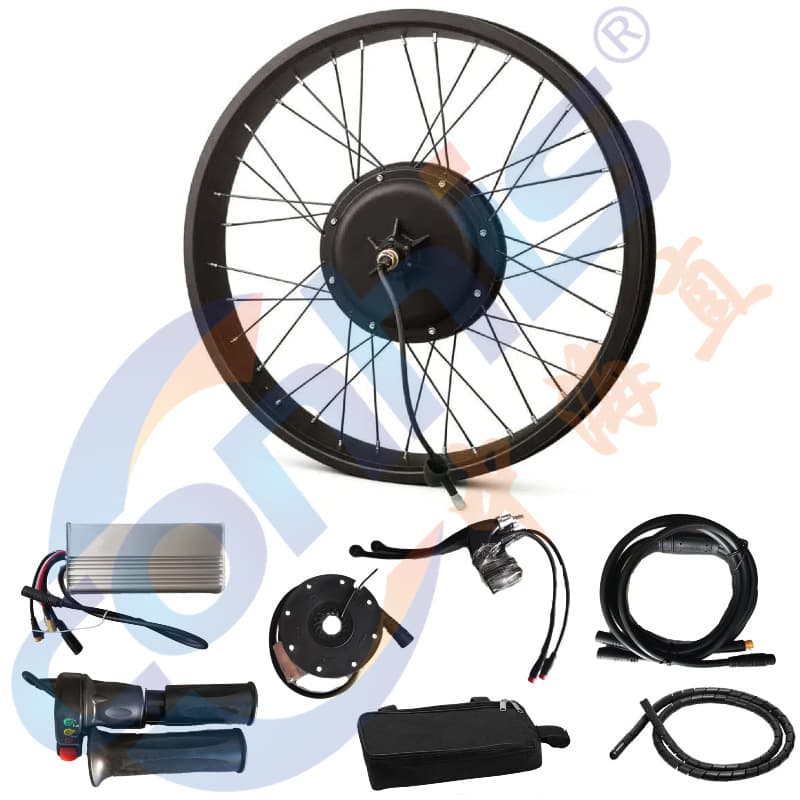 Waterproof Wire 48V 1000W Snow Bike Front Wheel Electric Bicycle Conversion Kit Without Tire, Electric Assist Conversion Parts